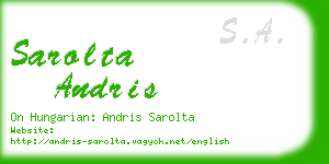 sarolta andris business card